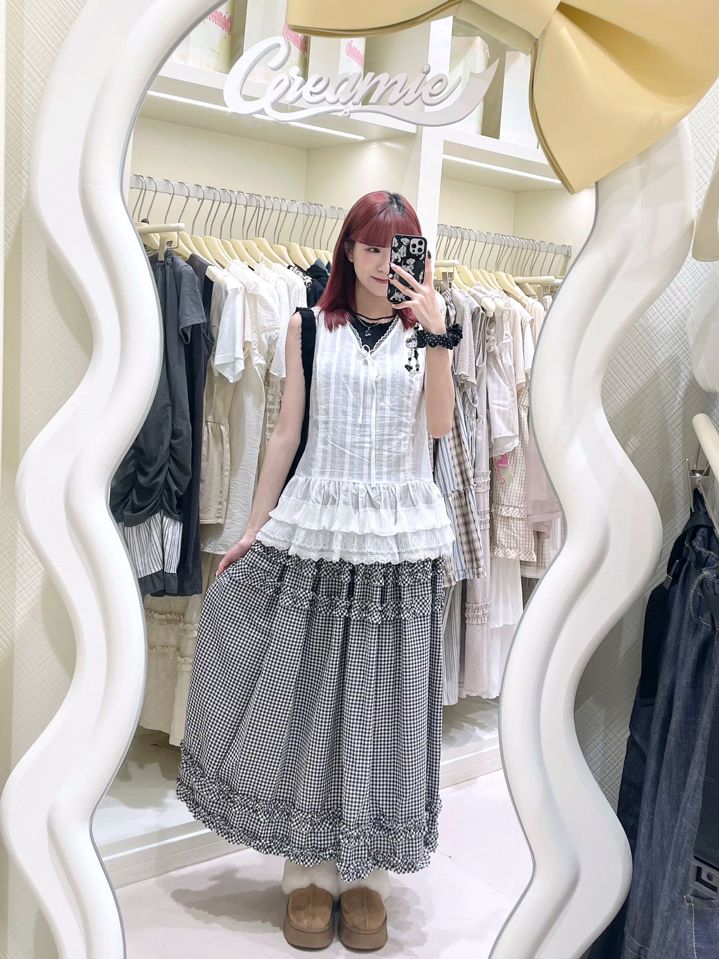 蕾絲蝴蝶結綁帶背心🌼✨