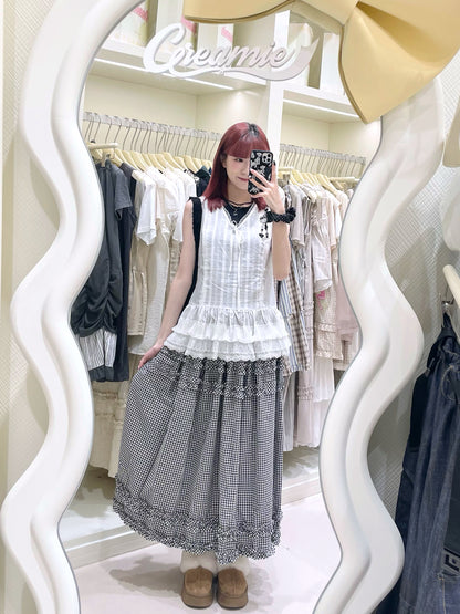 蕾絲蝴蝶結綁帶背心🌼✨