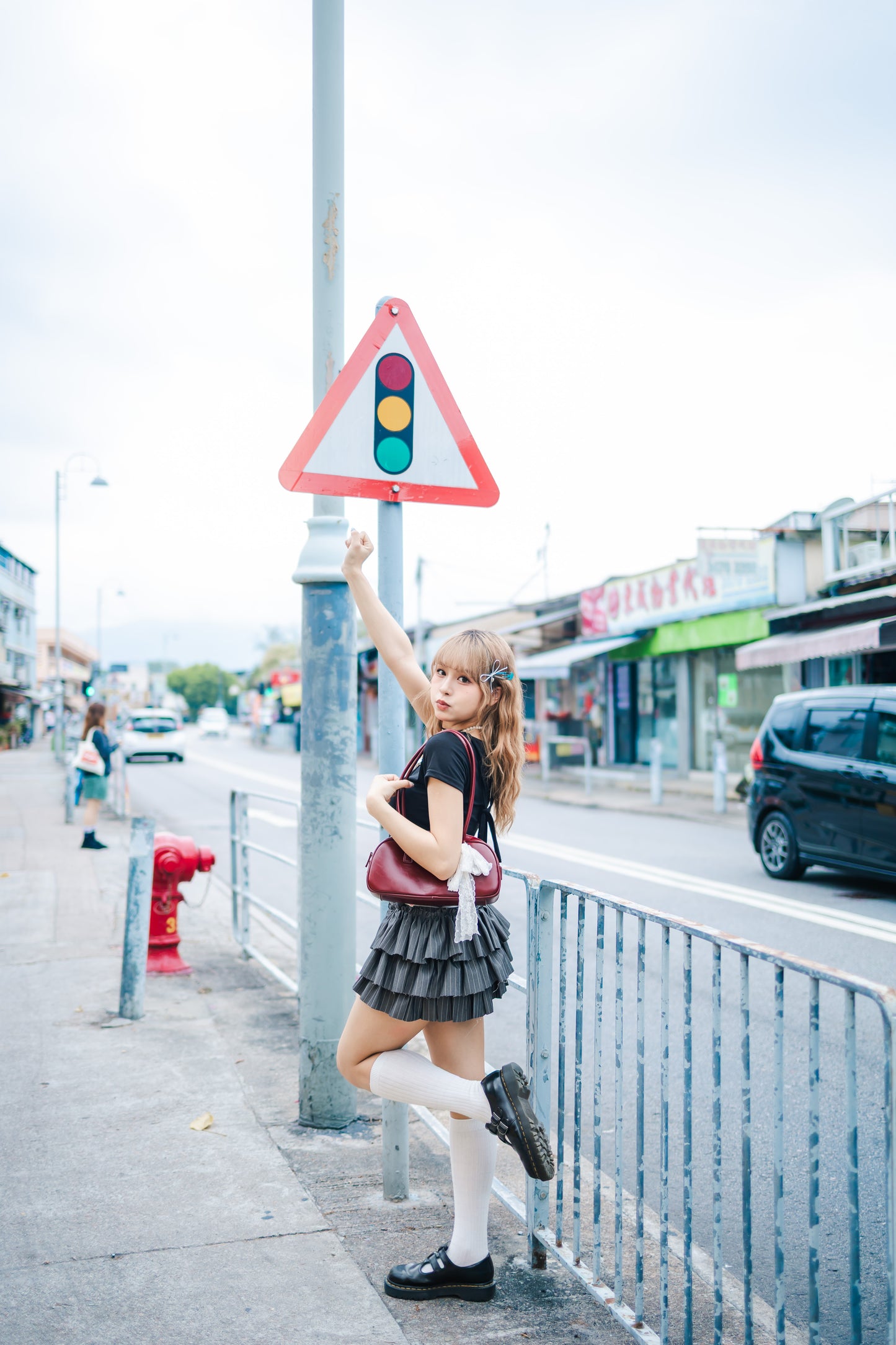 【🖤📸韓系街頭風】拼色掛頸上衣