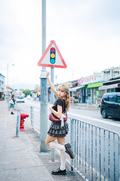 【🖤📸韓系街頭風】拼色掛頸上衣