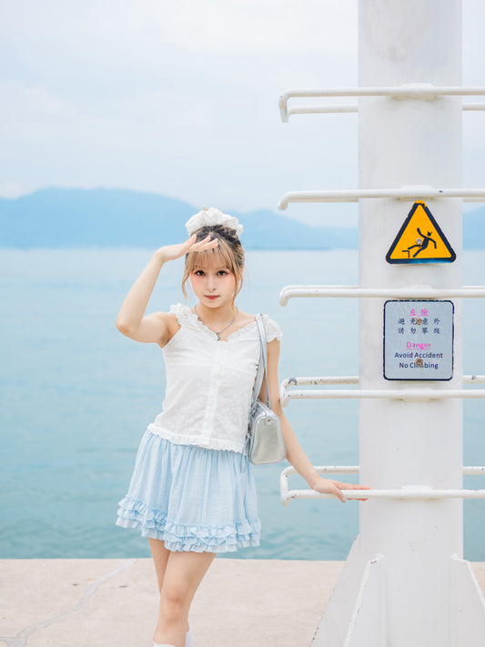 夏日Ruffle花邊橡筋短裙