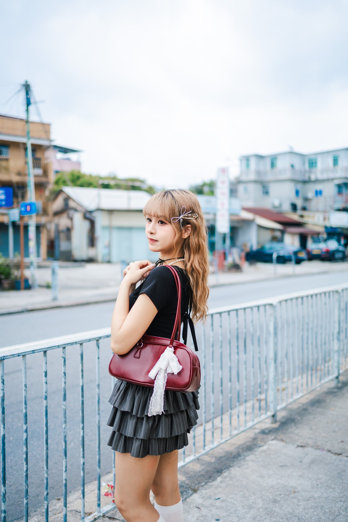 【🖤📸韓系街頭風】拼色掛頸上衣