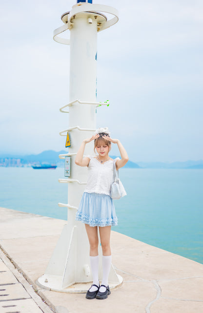夏日Ruffle花邊橡筋短裙