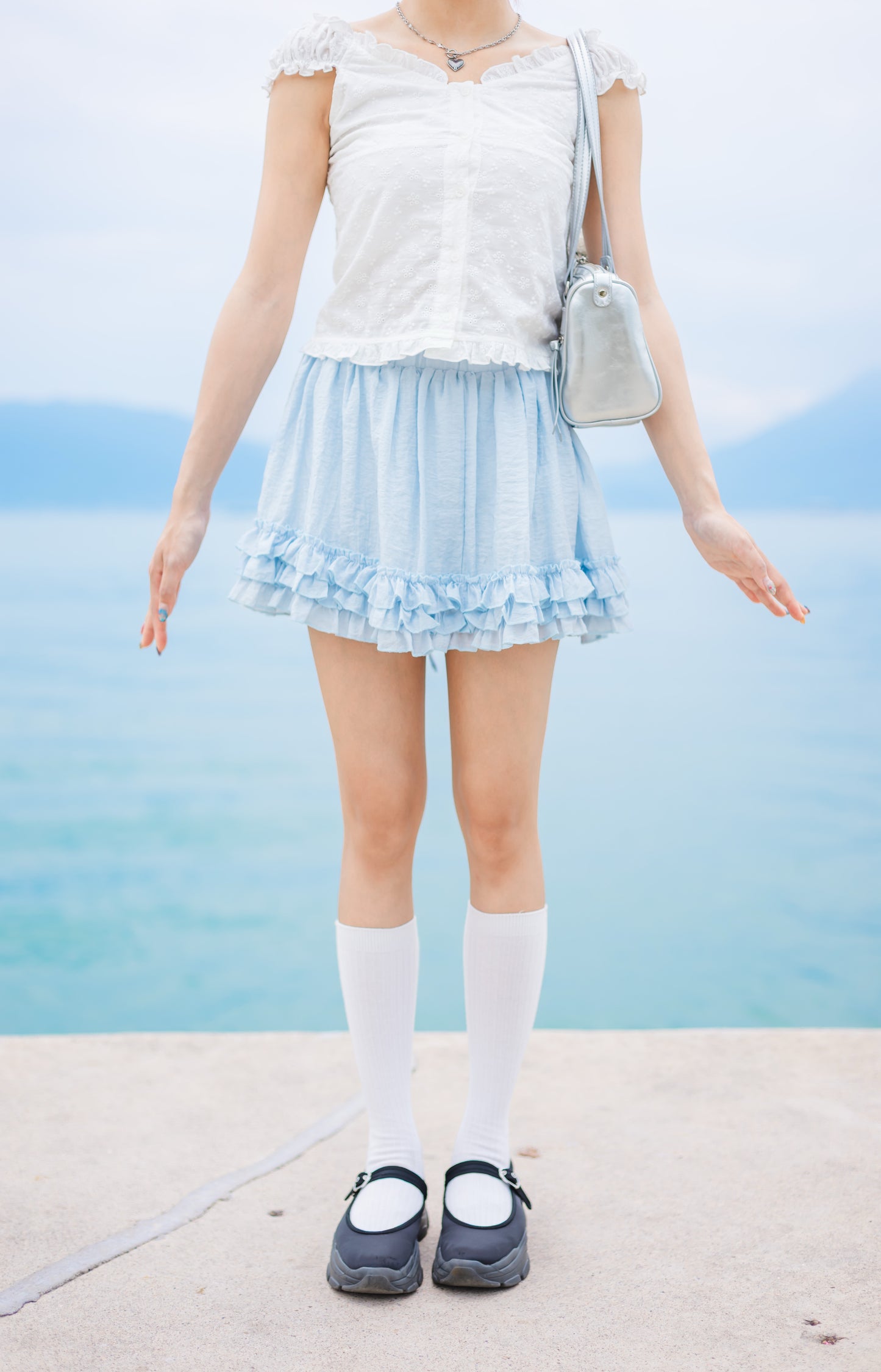 夏日Ruffle花邊橡筋短裙
