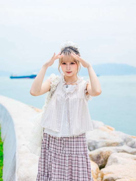 蕾絲拼接日系Ruffle上衣🌸✨