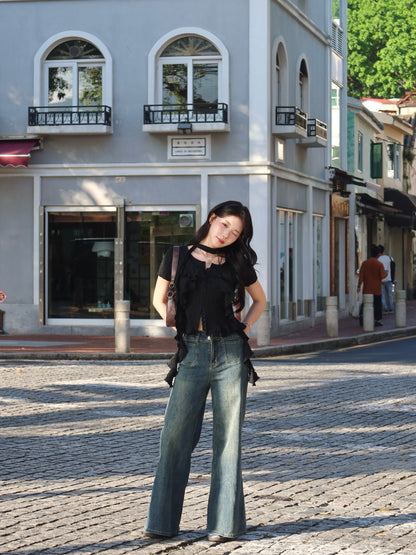 復古喇叭牛仔褲👖💙