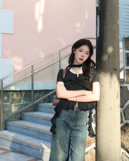 復古喇叭牛仔褲👖💙