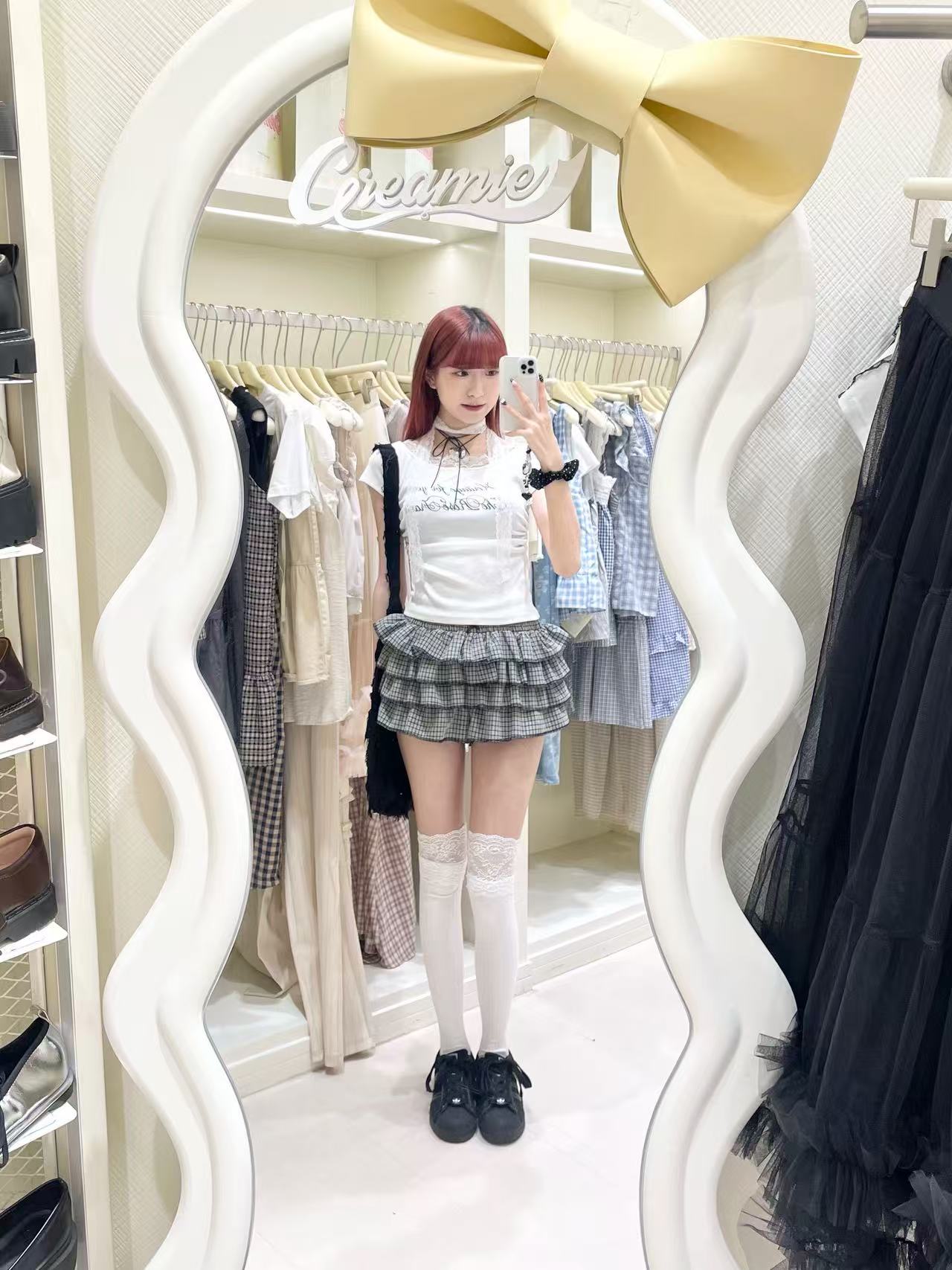 韓系蕾絲掛頸上衣+短裙套裝🛒✨