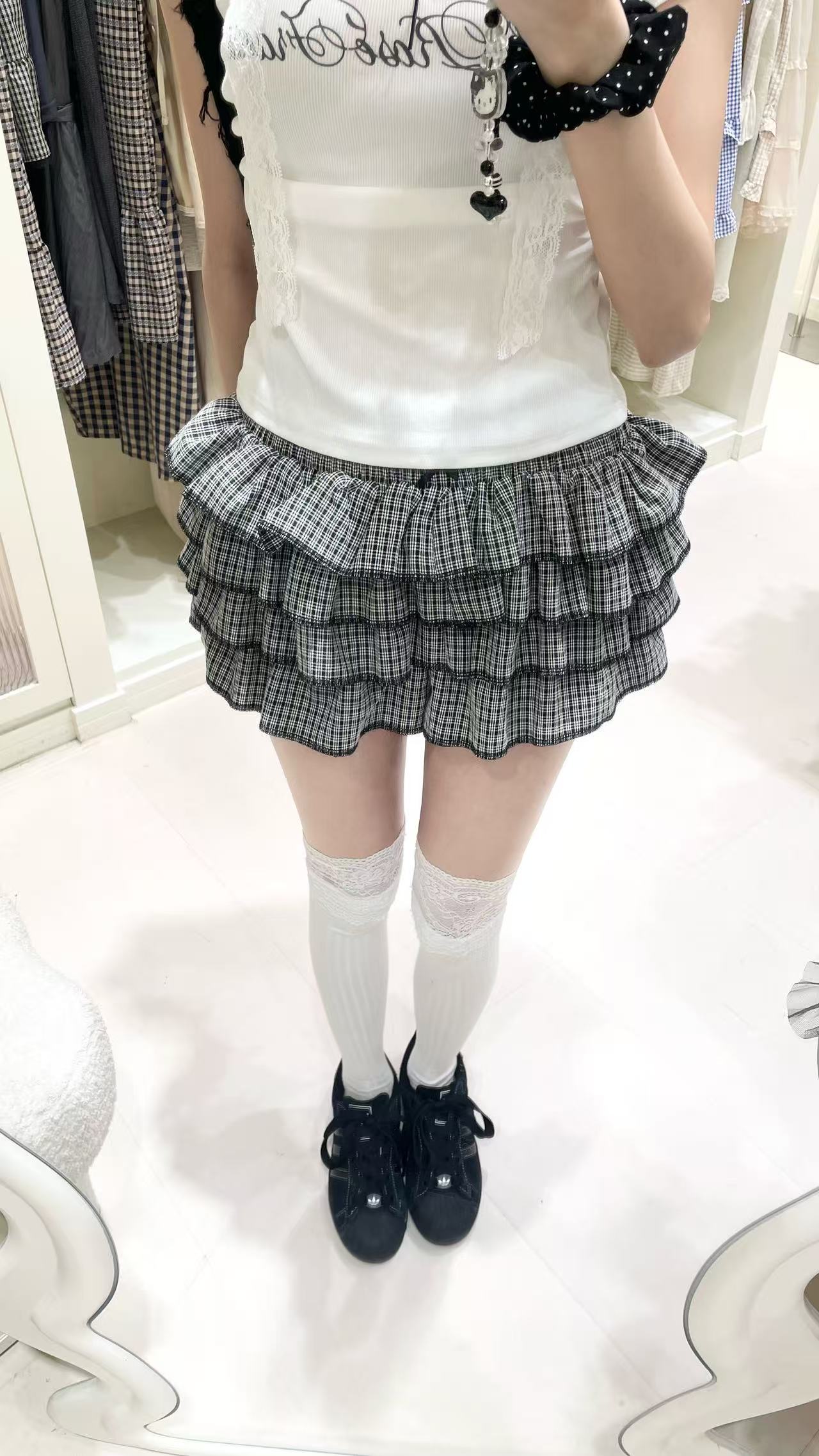韓系蕾絲掛頸上衣+短裙套裝🛒✨