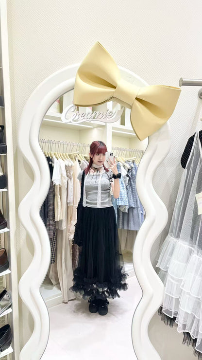 韓系蕾絲掛頸上衣+短裙套裝🛒✨