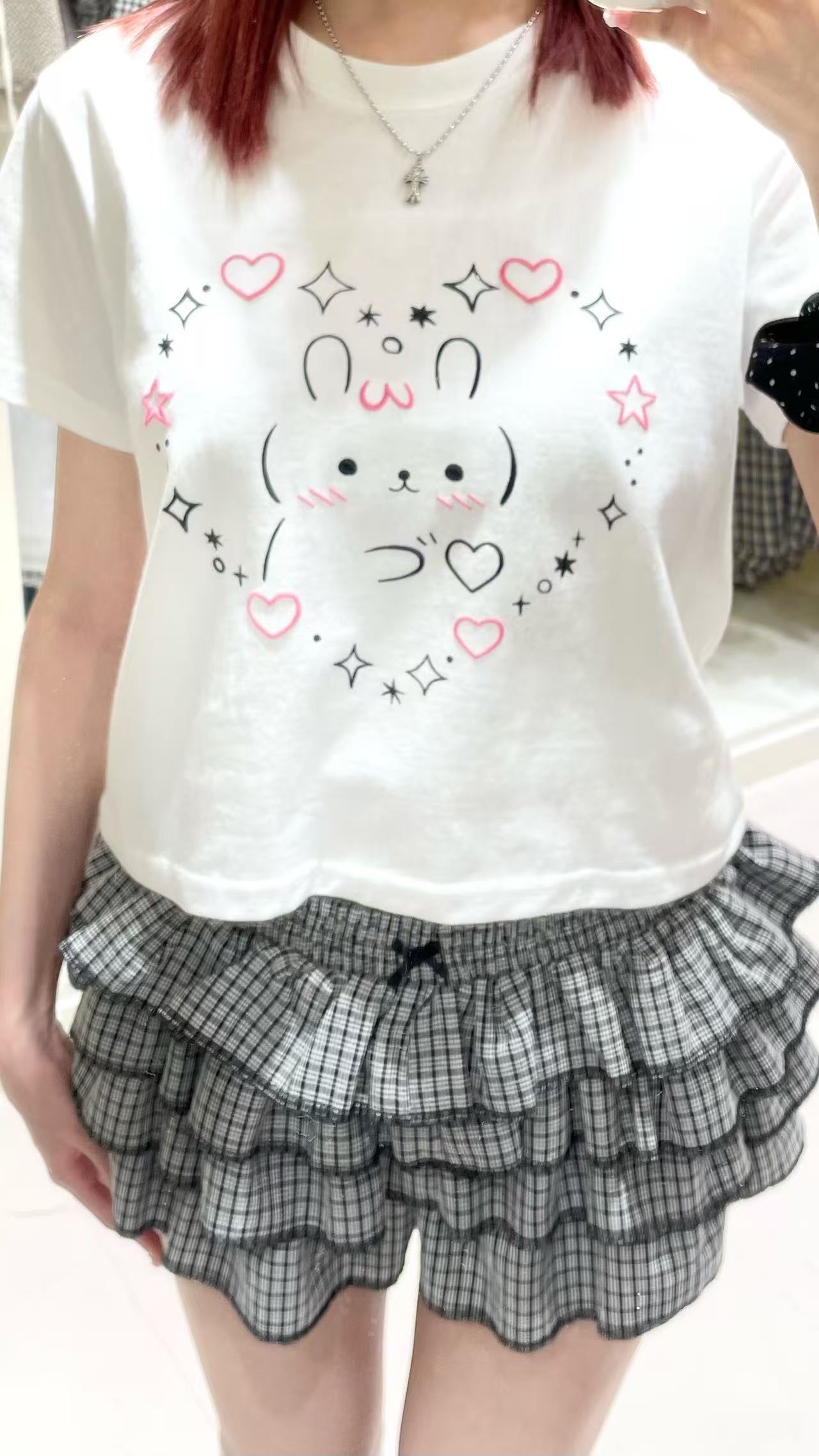 韓系小兔拼條上衣