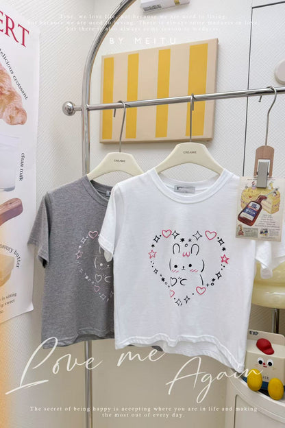 韓系小兔拼條上衣