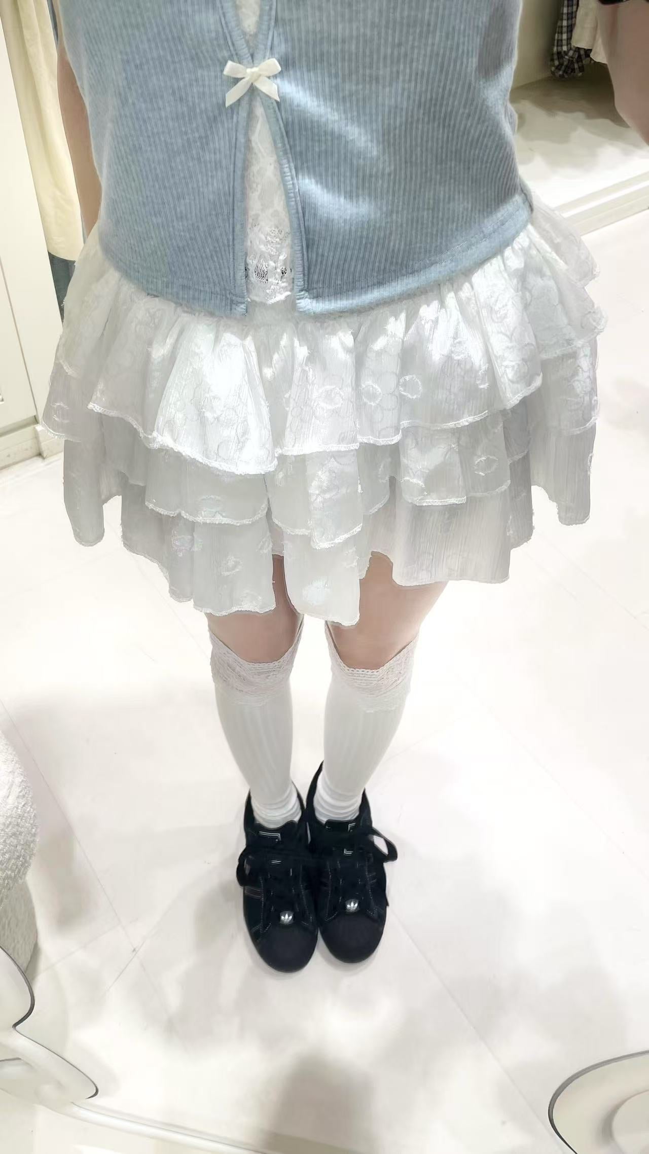 熱賣芭蕾風上衣+短裙套裝🩵🤍