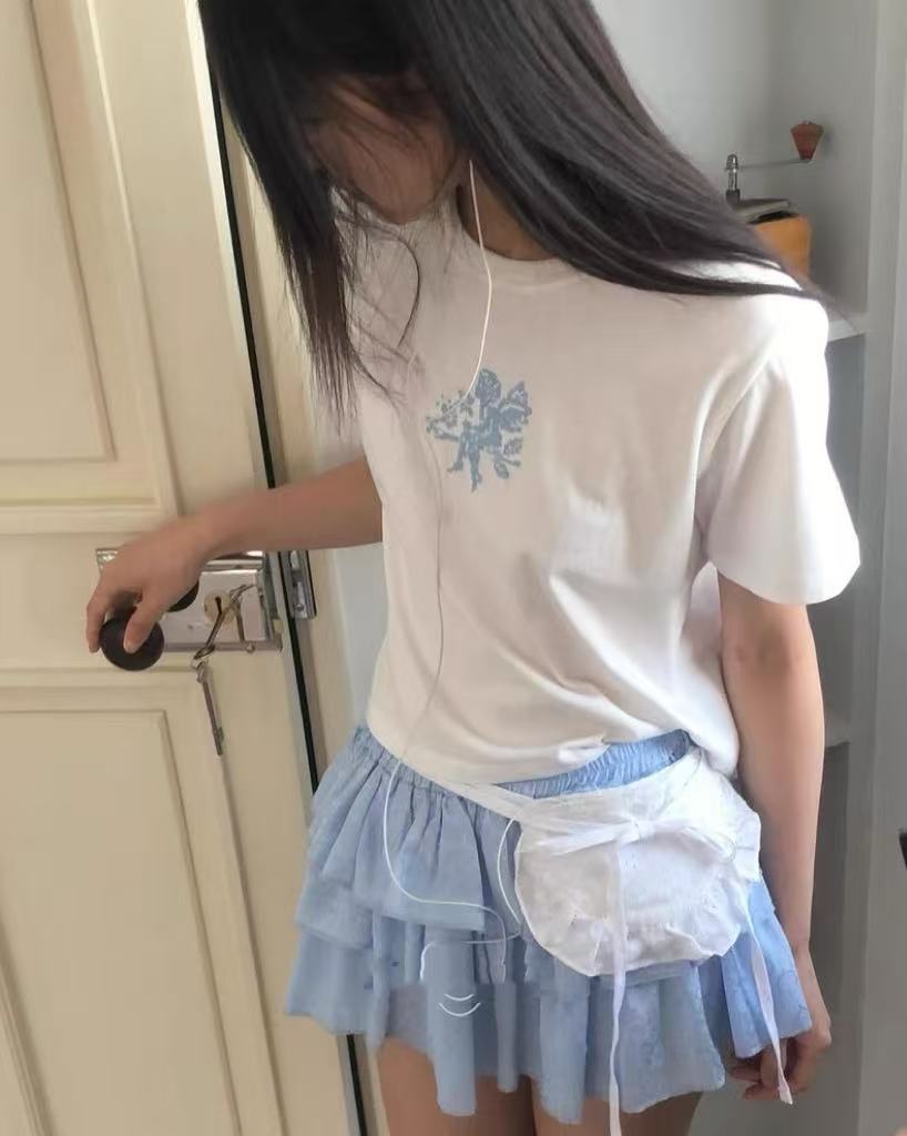 熱賣芭蕾風上衣+短裙套裝🩵🤍