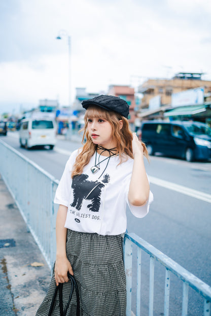 小狗蝴蝶絲帶長Tee