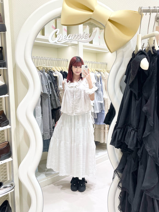 日系拼色背心+長裙套裝🎀✨