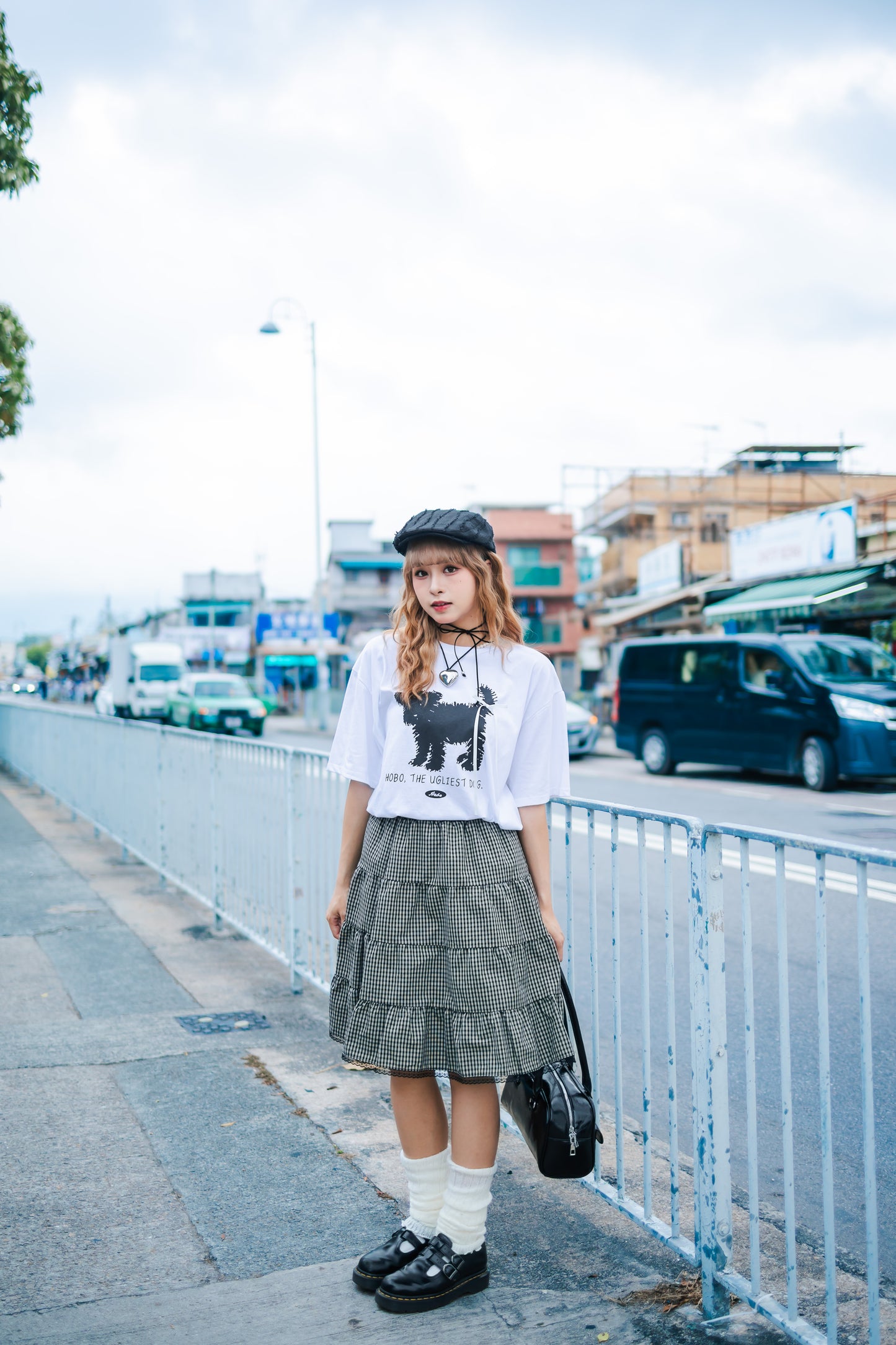 小狗蝴蝶絲帶長Tee