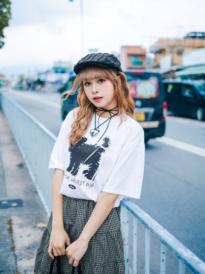 小狗蝴蝶絲帶長Tee