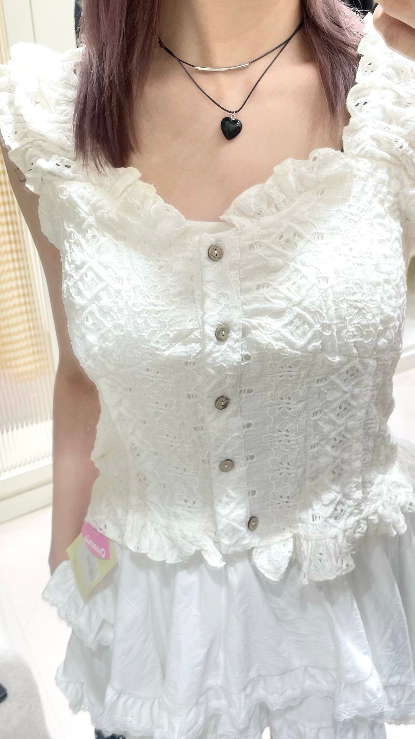 法式蕾絲背心搭短裙🌼