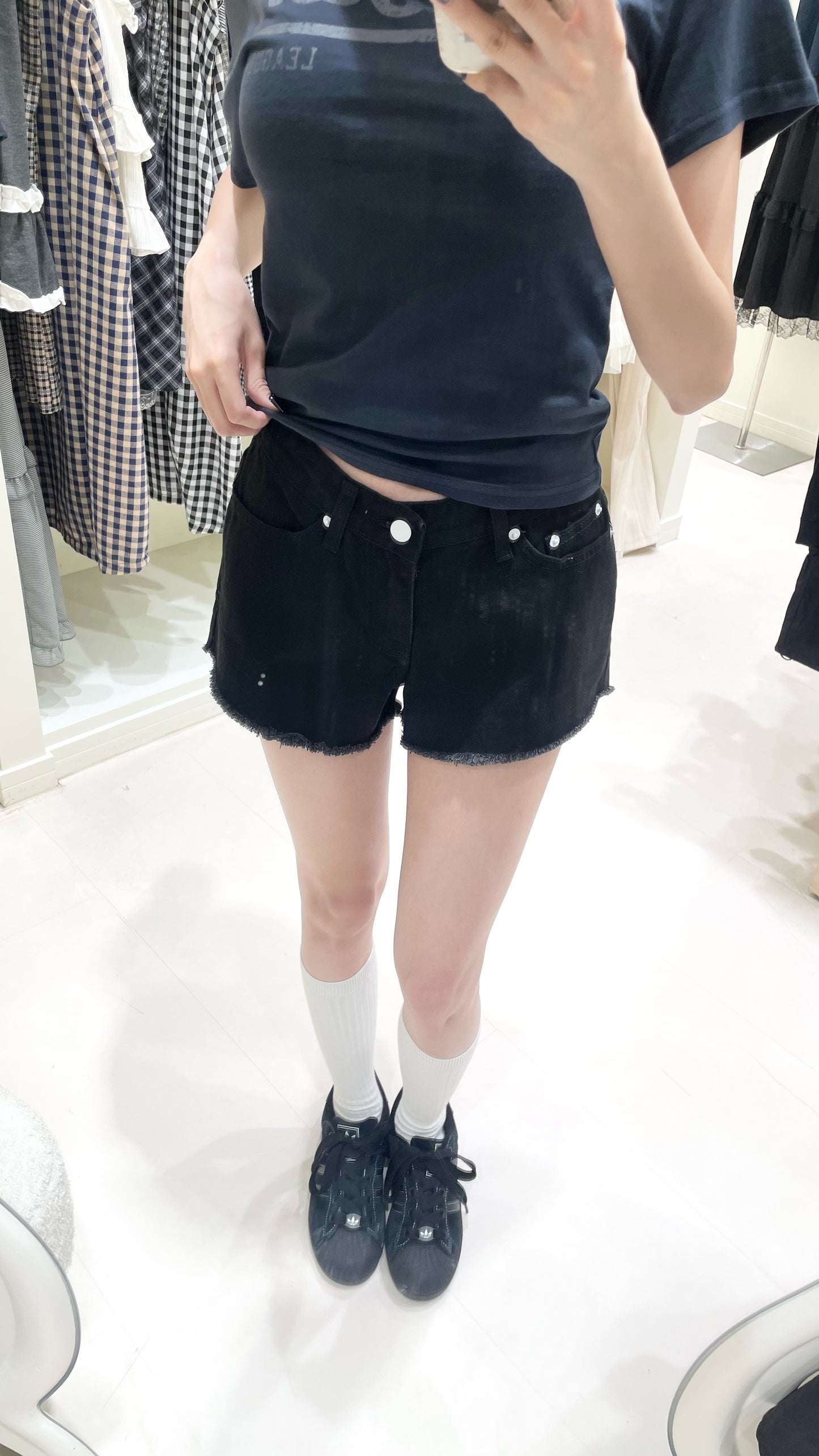 Houston斜肩上衣+短褲套裝🖤