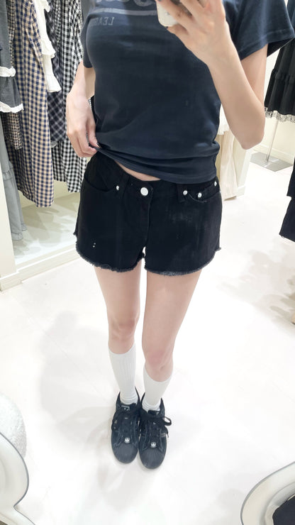 Houston斜肩上衣+短褲套裝🖤