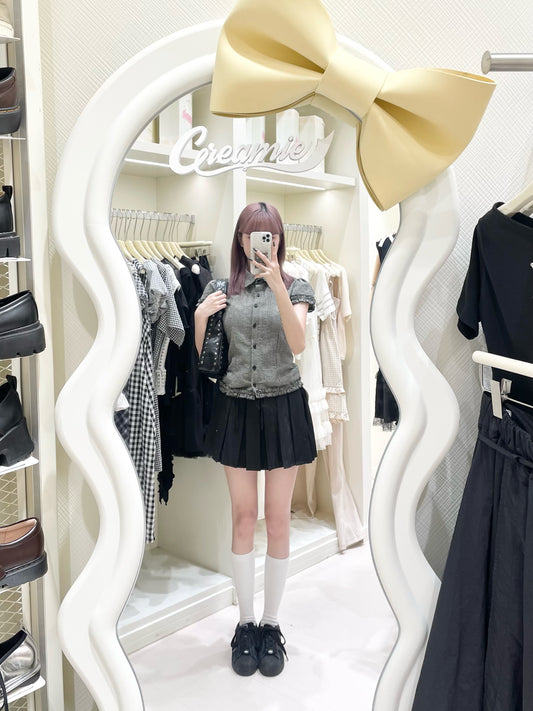 復古韓系格仔套裝🛒🖤