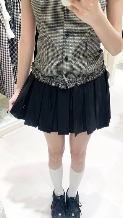 復古韓系格仔套裝🛒🖤