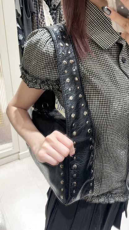 復古韓系格仔套裝🛒🖤