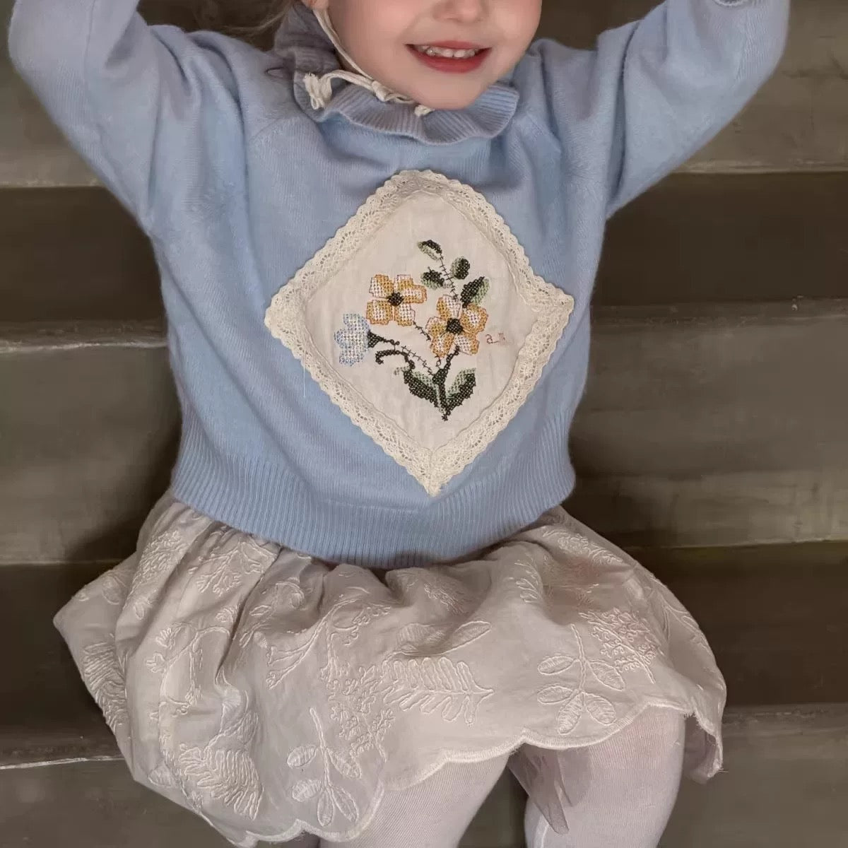 鬆緊花花刺繡半身裙🎀