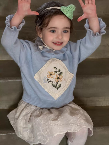 鬆緊花花刺繡半身裙🎀