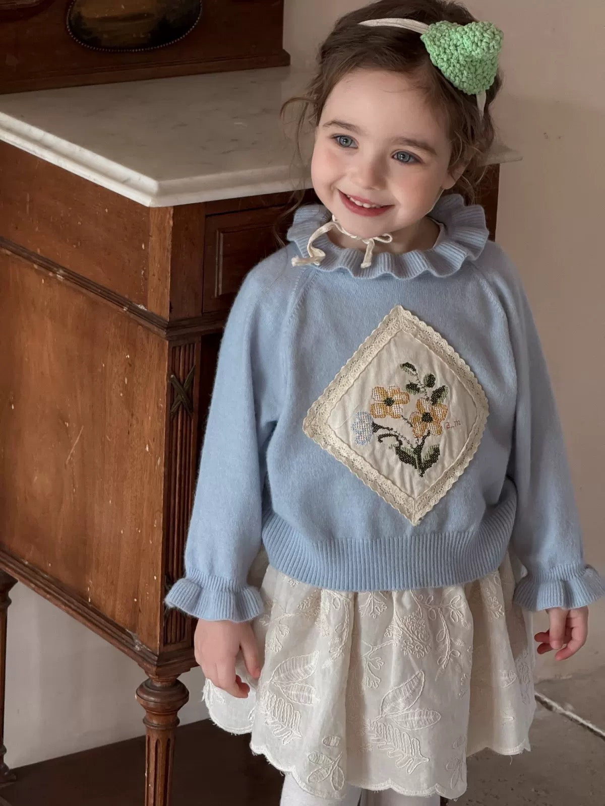 鬆緊花花刺繡半身裙🎀