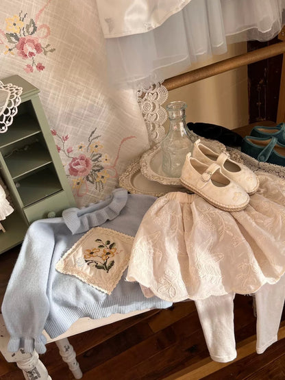 鬆緊花花刺繡半身裙🎀