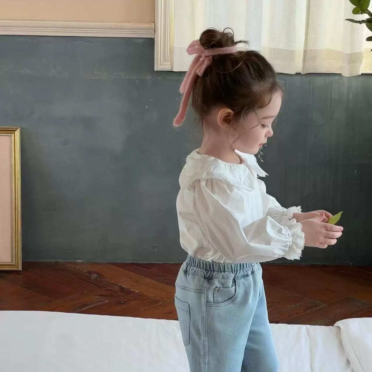 荷葉領長袖上衣🍑