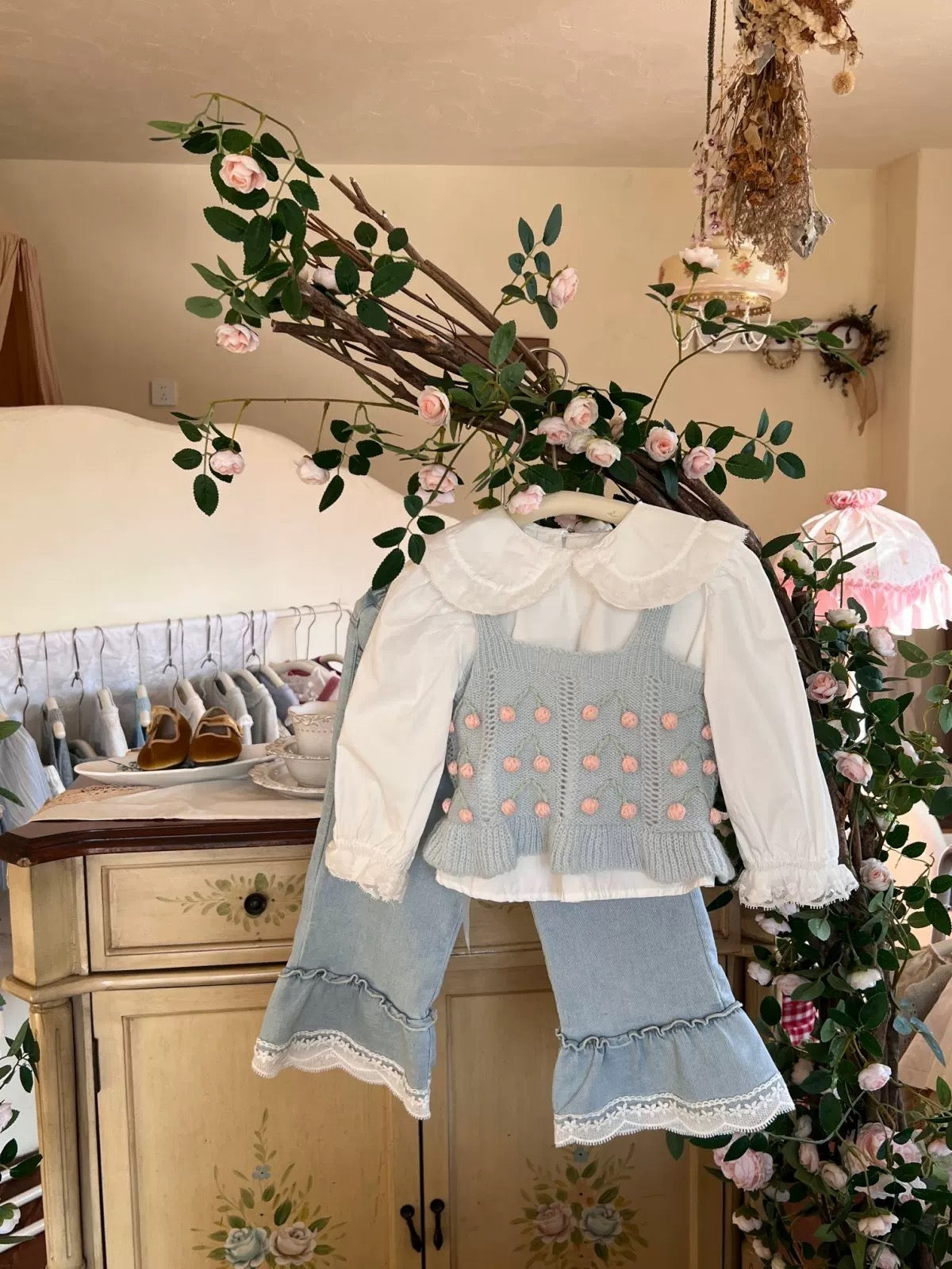 荷葉領長袖上衣🍑