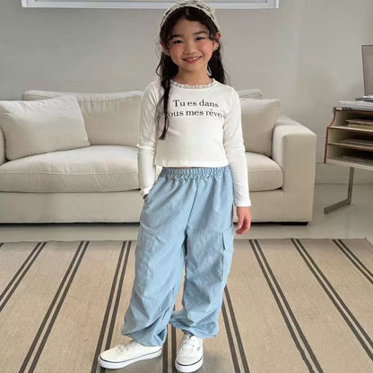 鬆緊工裝長褲👖