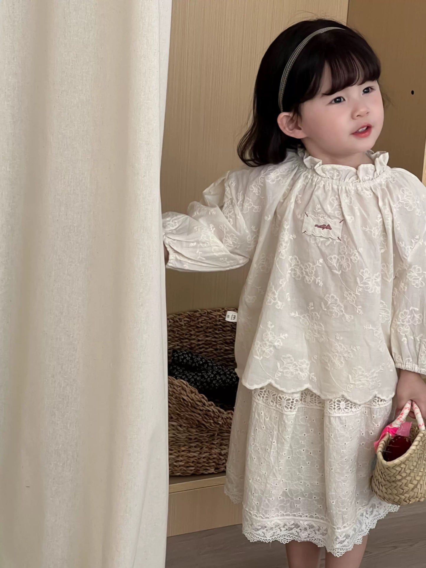 花邊刺繡娃娃襯衫🍑