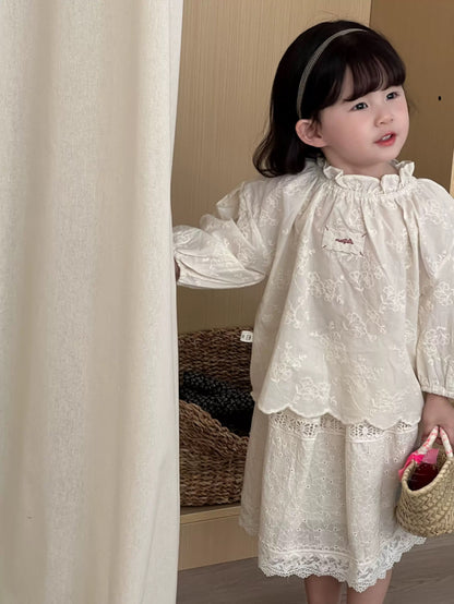花邊刺繡娃娃襯衫🍑