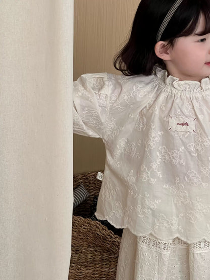 花邊刺繡娃娃襯衫🍑