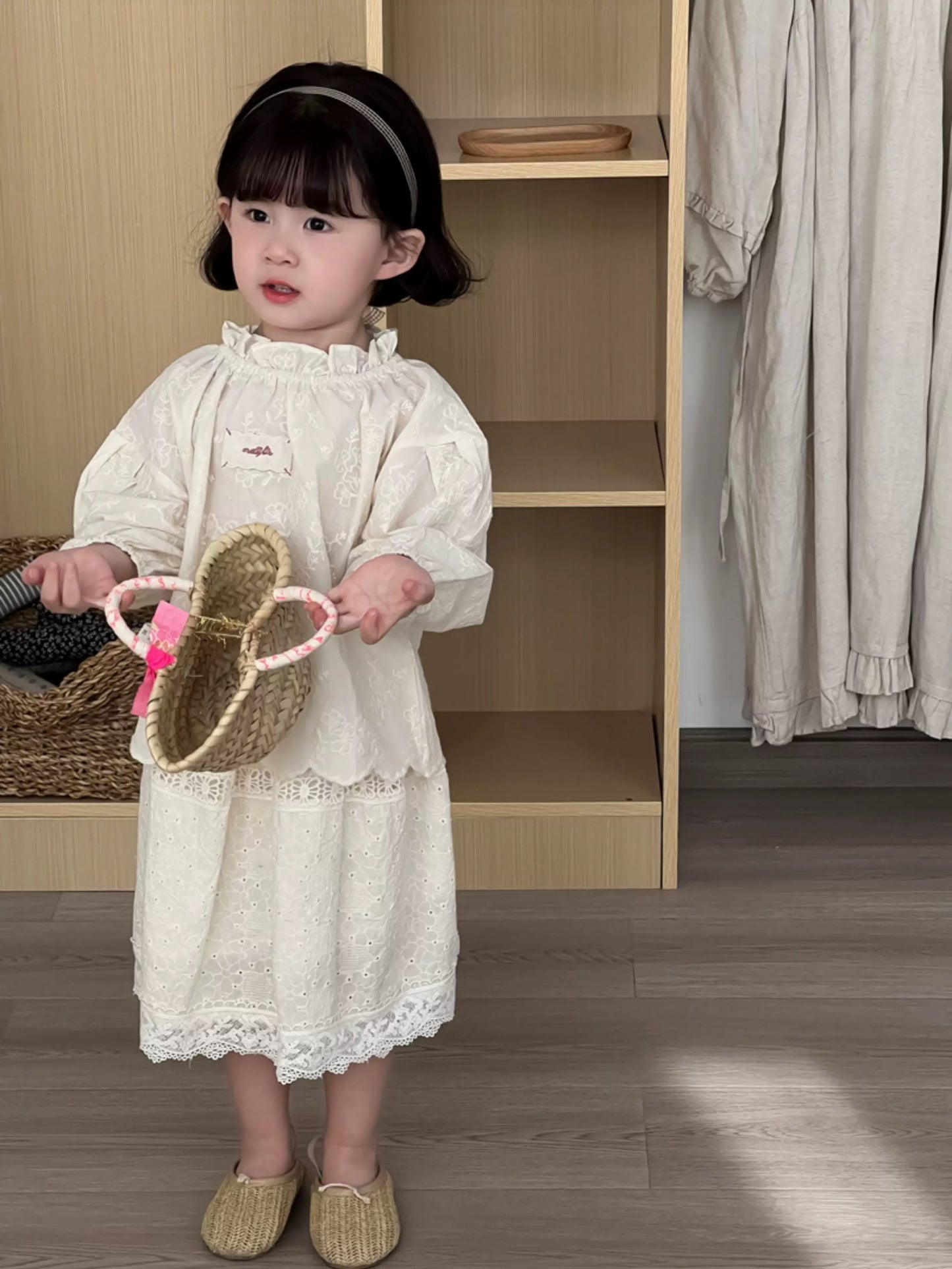 花邊刺繡娃娃襯衫🍑