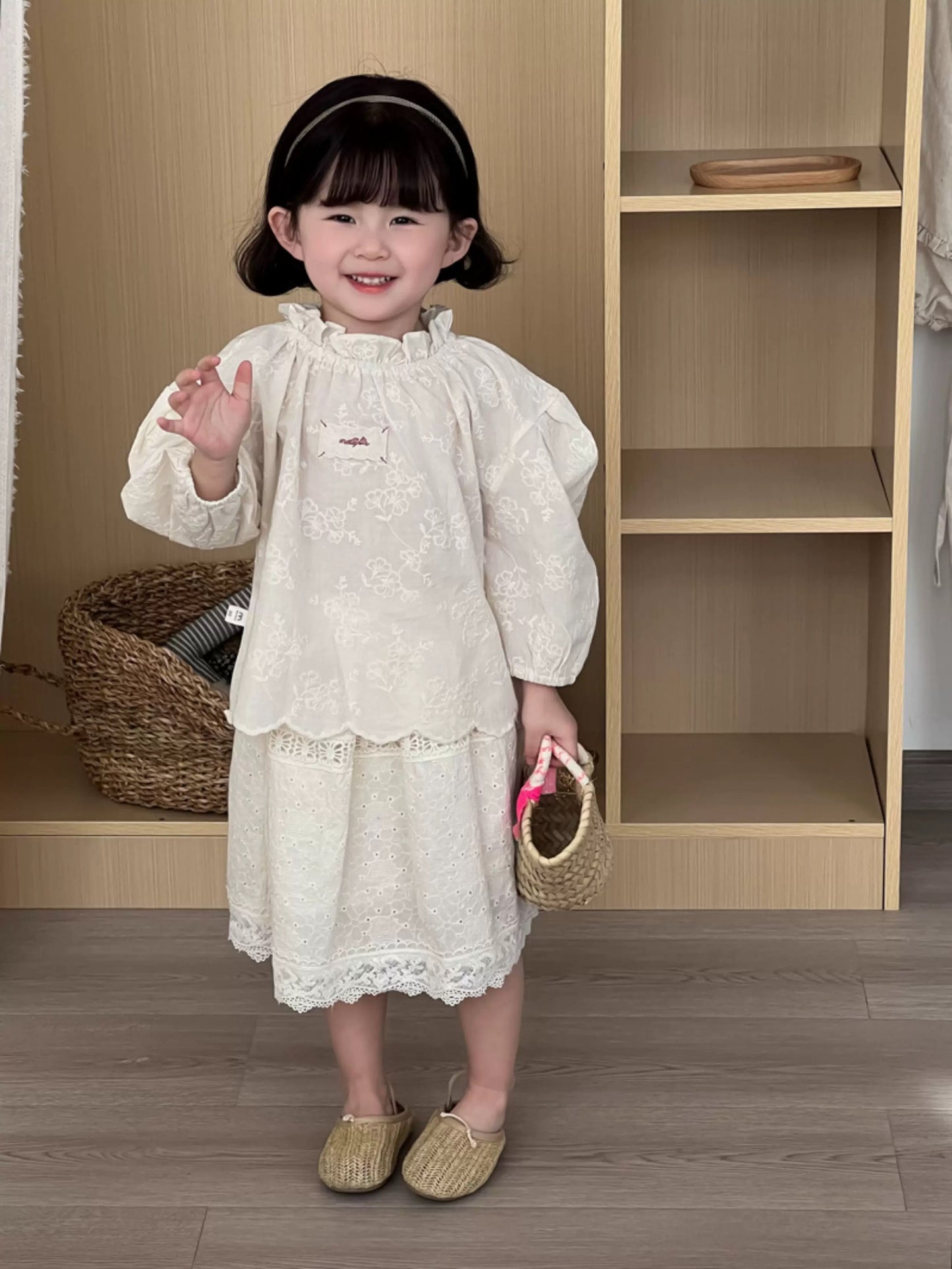 花邊刺繡娃娃襯衫🍑