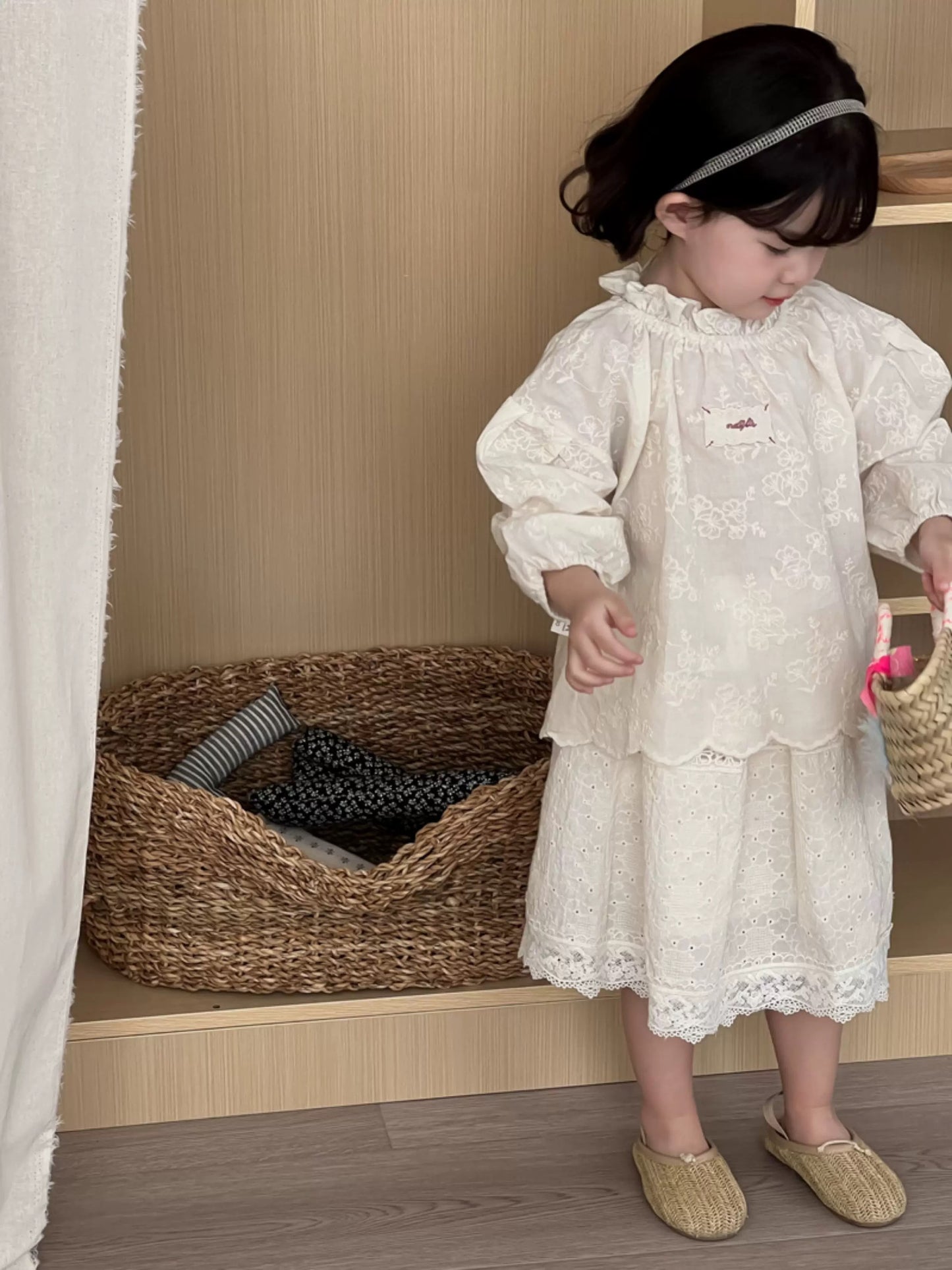 花邊刺繡娃娃襯衫🍑