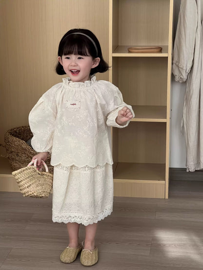 花邊刺繡娃娃襯衫🍑