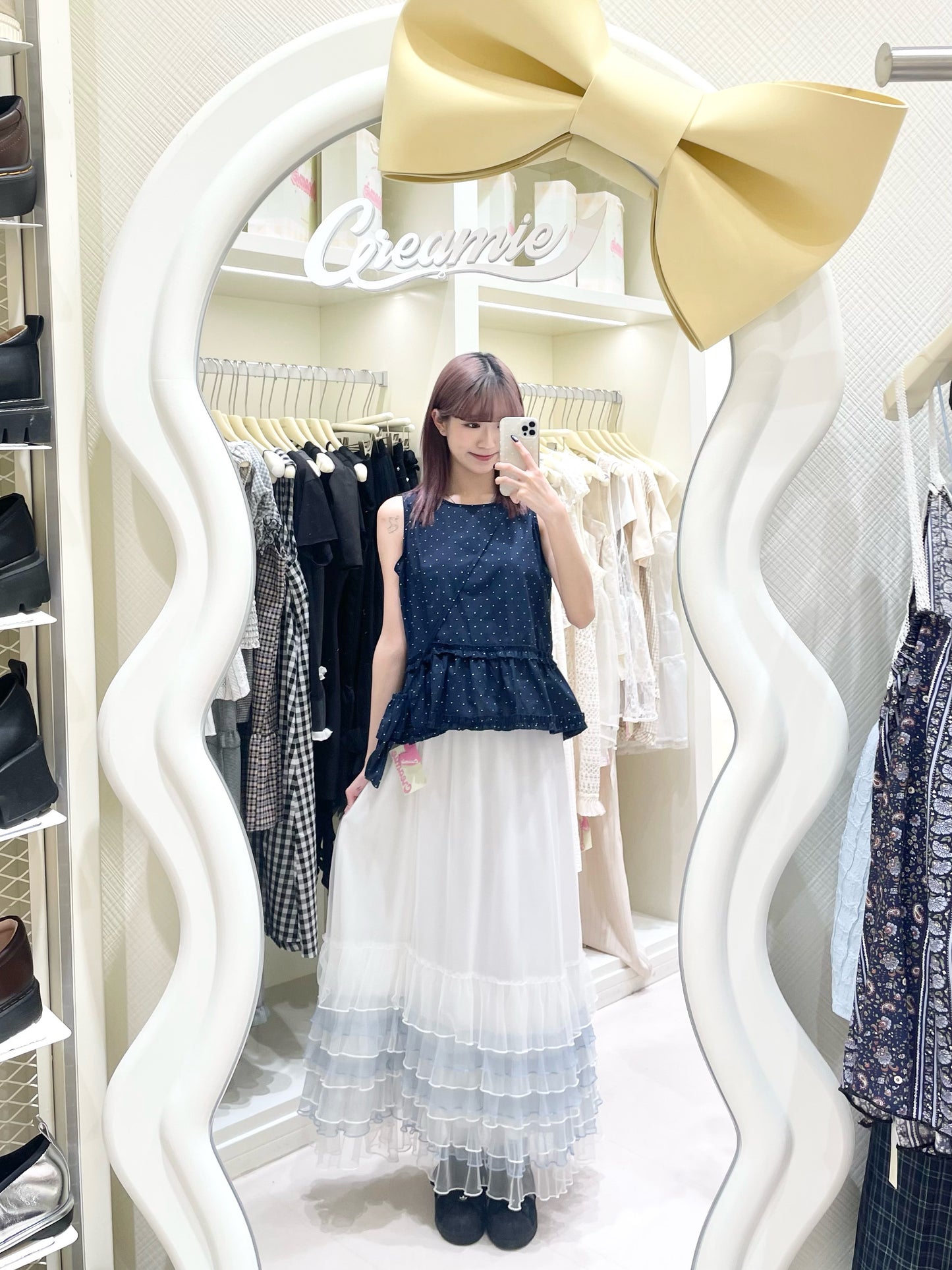 波點背心搭莎莎長裙☁️