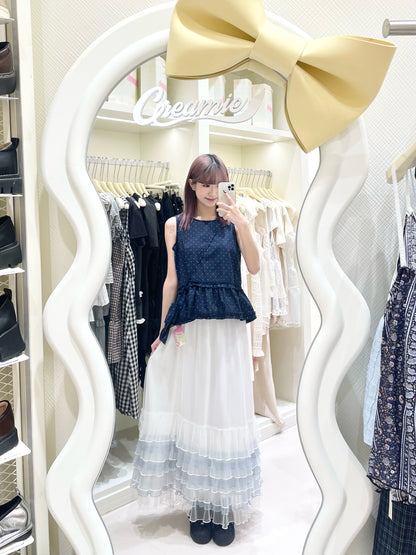 波點背心搭莎莎長裙☁️