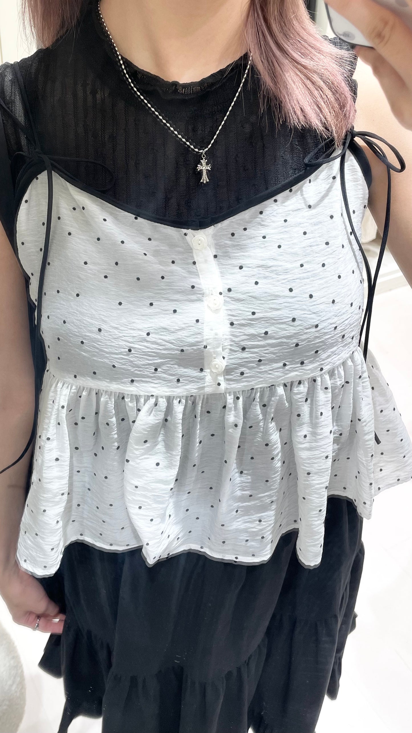 韓系波點背心套裝🎀