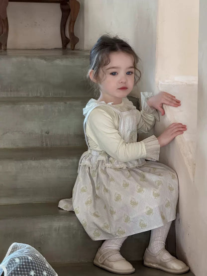 圓領網紗花邊長袖🐰