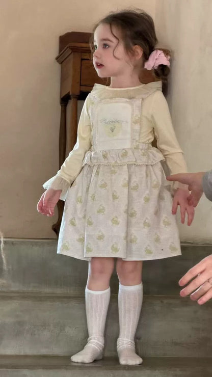 圓領網紗花邊長袖🐰