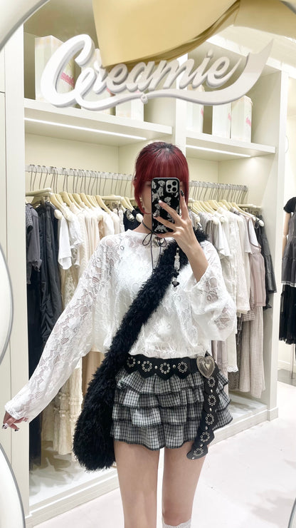 法式蕾絲上衣搭花邊褲裙🌸