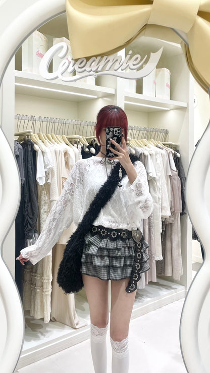 法式蕾絲上衣搭花邊褲裙🌸