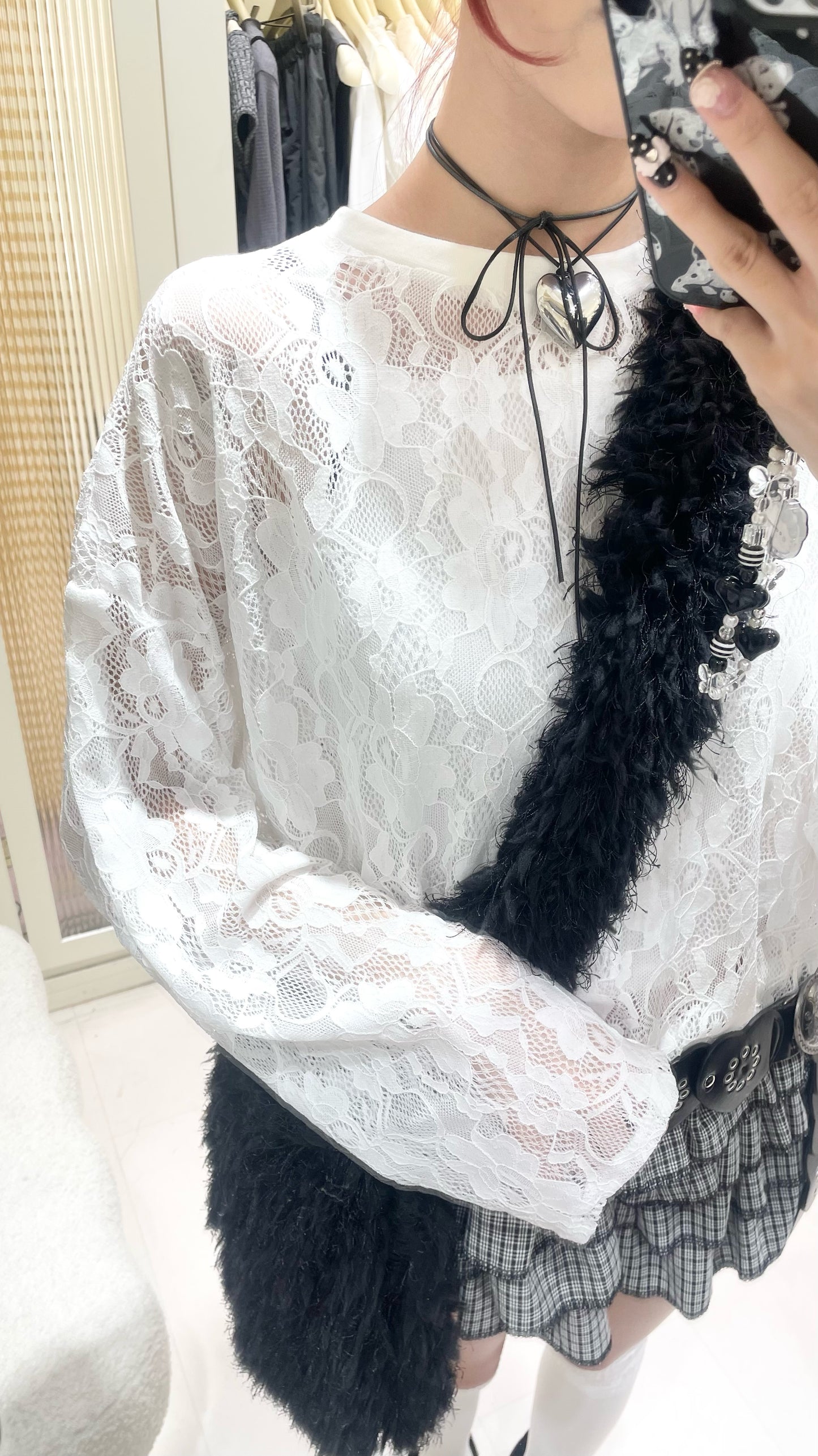 法式蕾絲上衣搭花邊褲裙🌸